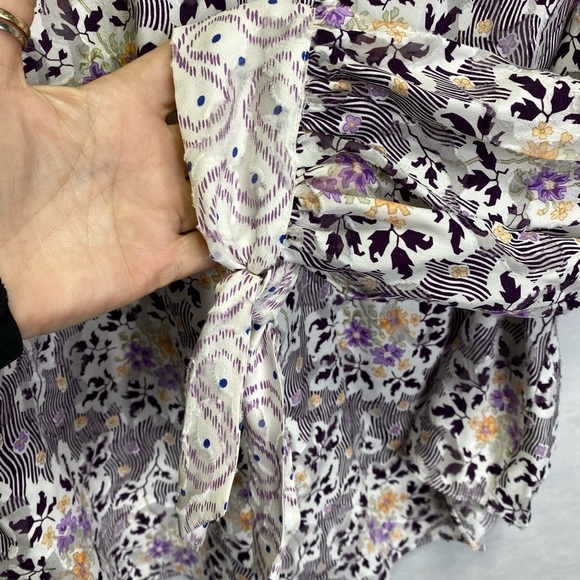 Rebecca Taylor Belle Bouquet Silk Blend Top in Snow Combo NWT $375 Retail - Picture 7 of 9